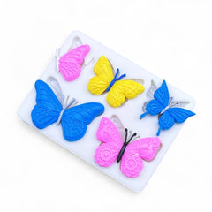 Molde Silicona Mariposas x 5