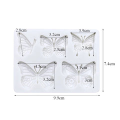 Molde Silicona Mariposas x 5