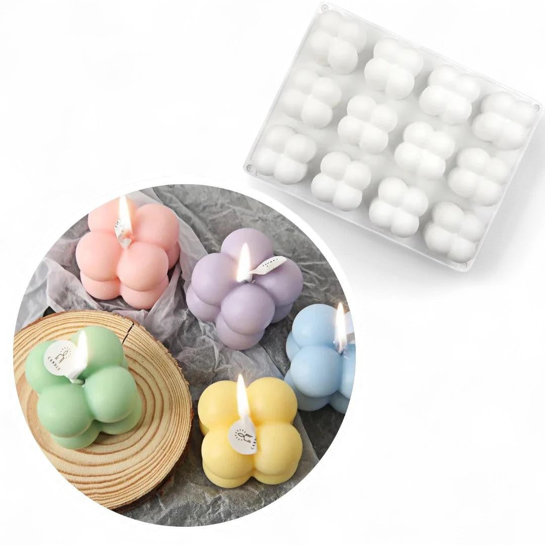 Molde Silicona Mini Burbujas 3D x 12