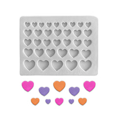Molde Silicona Mini Corazones x 34