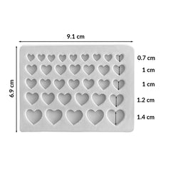 Molde Silicona Mini Corazones x 34