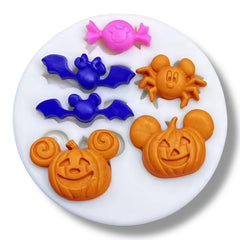 Molde Silicona Mini Halloween Divertido x 6