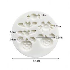 Molde Silicona Mini Halloween Divertido x 6
