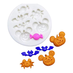 Molde Silicona Mini Halloween Divertido x 6