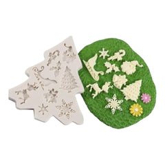 Molde Silicona Navidad Mini Figuras x 9