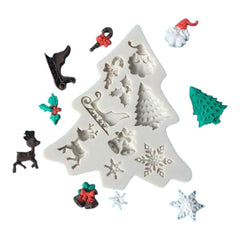 Molde Silicona Navidad Mini Figuras x 9