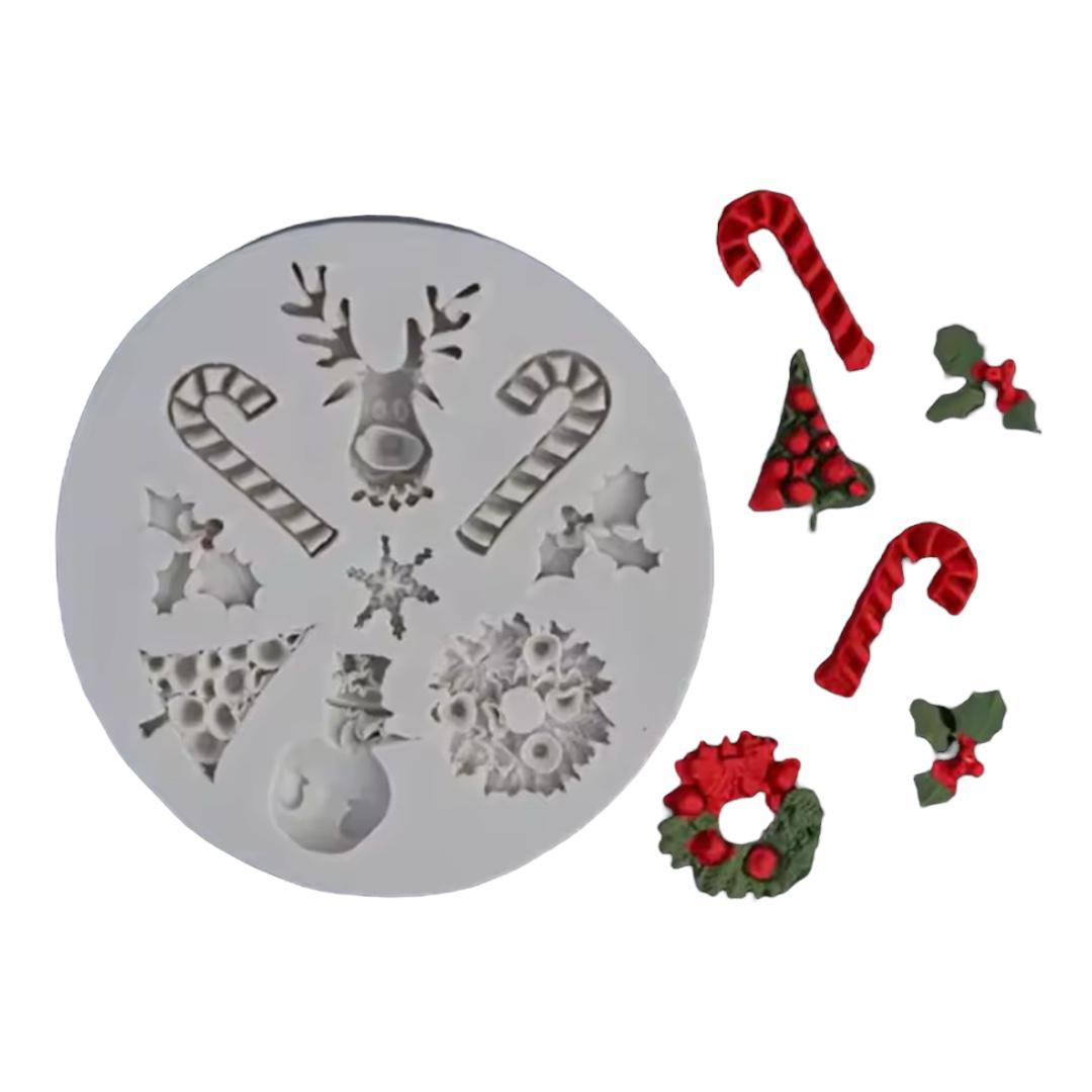 Molde Silicona Navidad Reno x 9