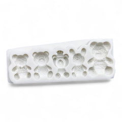 Molde Silicona Osos con Textura x 5