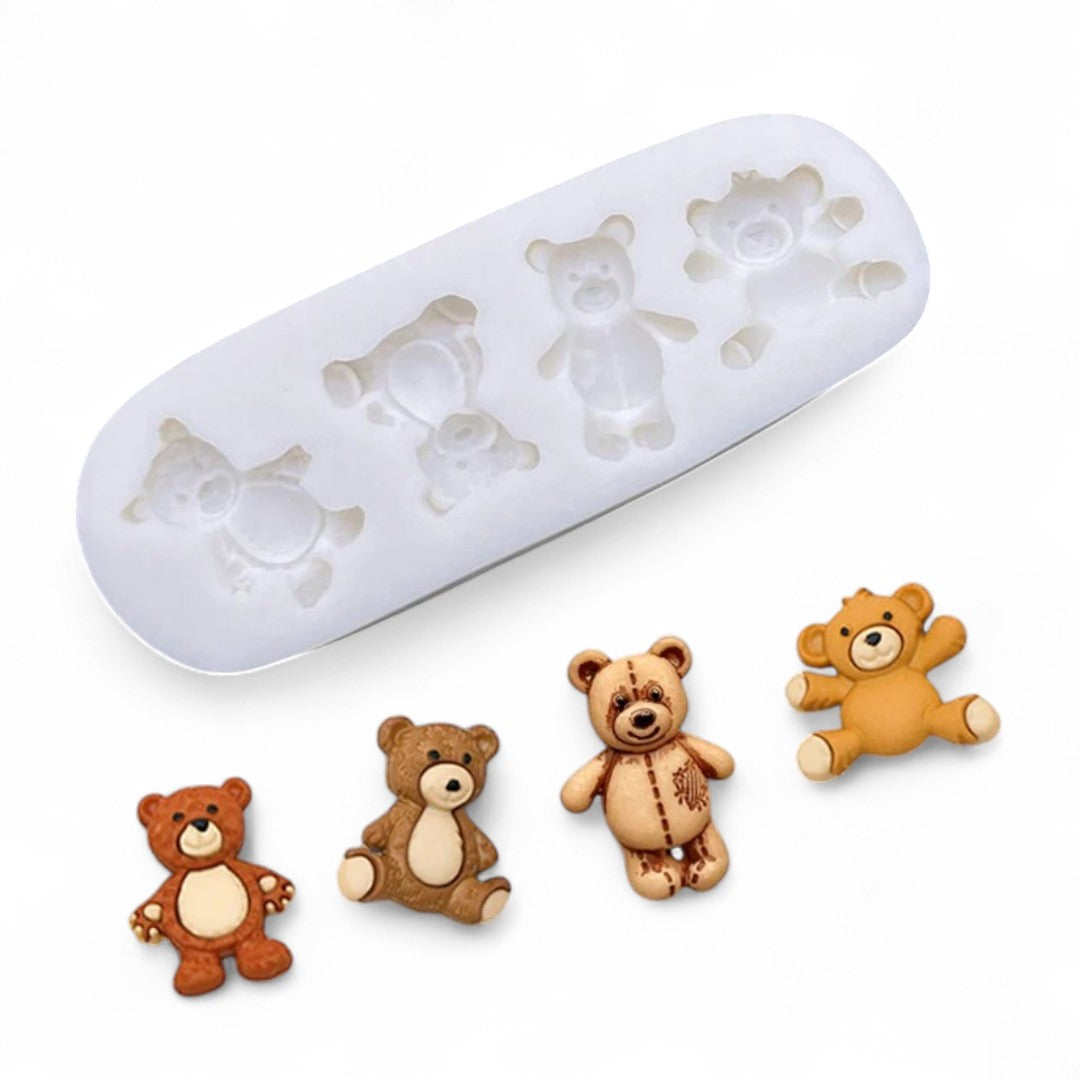 Molde Silicona Osos Mini x 4