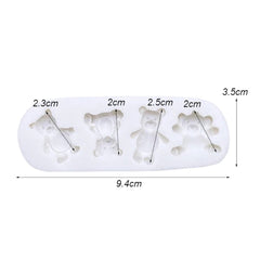 Molde Silicona Osos Mini x 4