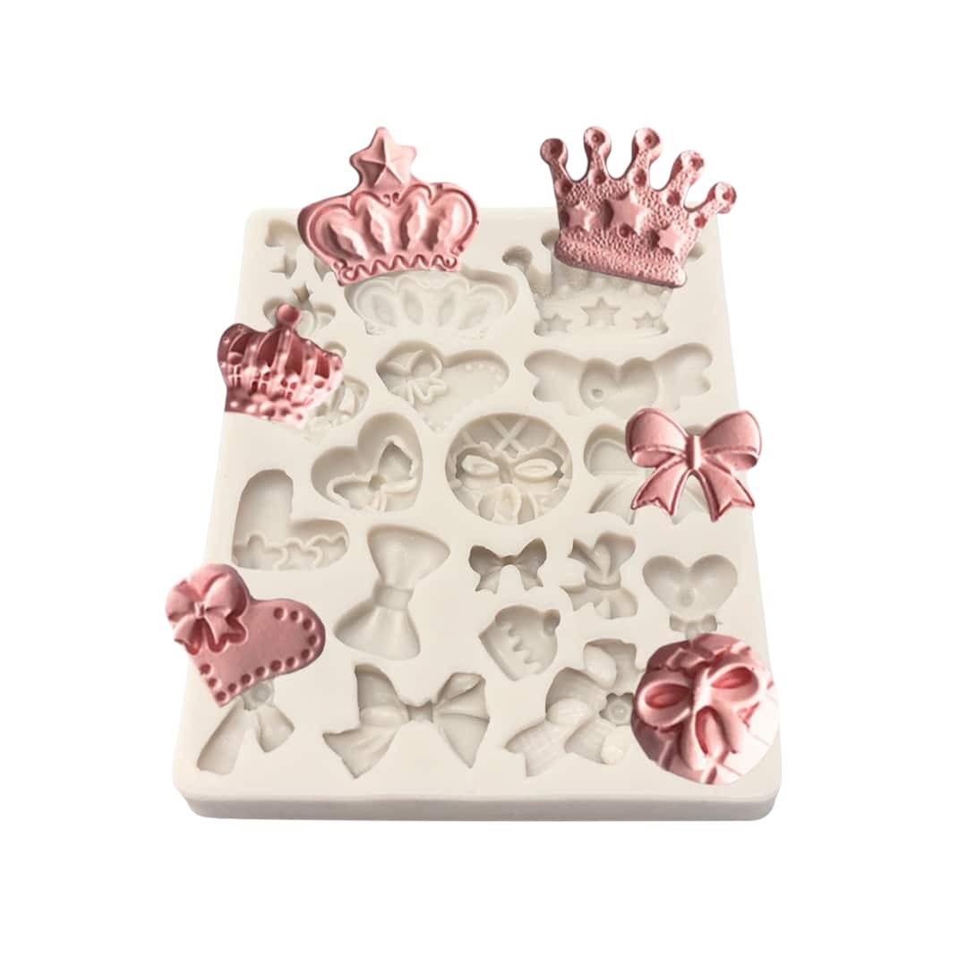 Molde Silicona Coronas Y Moños Mini