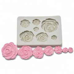 Molde Silicona Rosas Surtidas x 7
