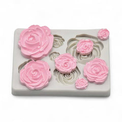 Molde Silicona Rosas Surtidas x 7