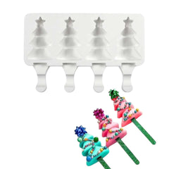 Molde Silicona Árbol Navideño Paleta x 4