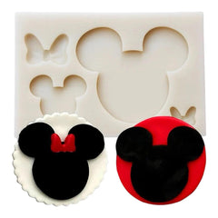 Molde Silicona Silueta Mickey y Minnie