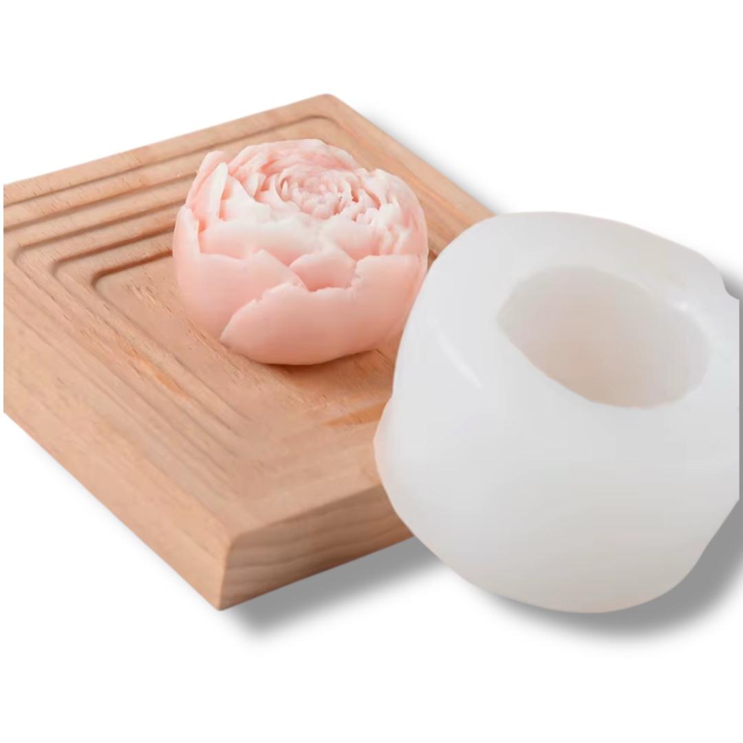 Molde Silicona Suave Peonia Cerrada 3D