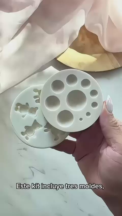 Kit Moldes Silicona Revelación Baby Shower x 3
