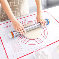 Rodillo Ajustable  de Acero Inoxidable con Anillos Guía