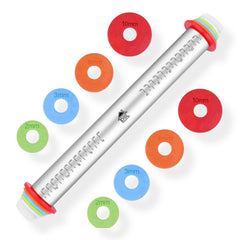 Rodillo Ajustable  de Acero Inoxidable con Anillos Guía