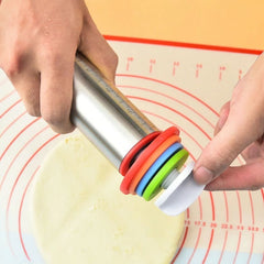 Rodillo Ajustable  de Acero Inoxidable con Anillos Guía