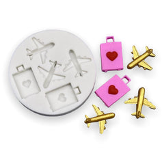 Molde Silicona Aviones Y Equipaje