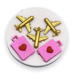 Molde Silicona Aviones Y Equipaje