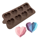 Molde Silicona Corazones Prisma Medianos x 8