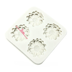 Molde Silicona Flor Camarena x 4 Cavidades
