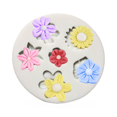 Molde Silicona Flores Mini x 6