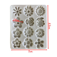 Molde Silicona Flores Mini Surtidas x12