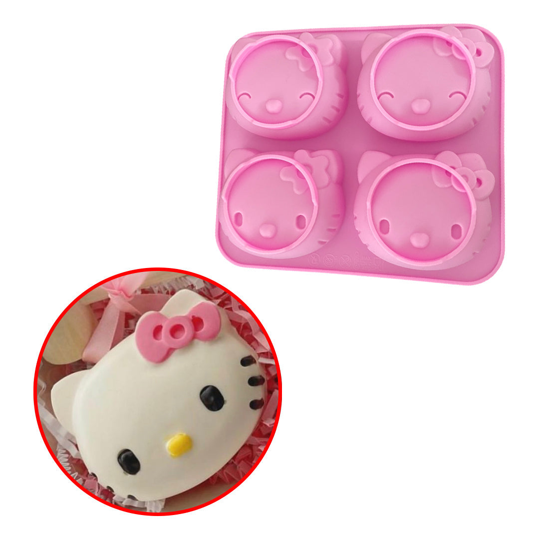 Molde Silicona Bombón Hello Kitty x 4