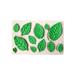 Molde Silicona  Hojas Mini Surtidas x 12