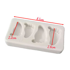 Molde Silicona Pies Bebé x 4