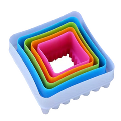 Cortadores Cuadrado Liso y Rizado x 5 Piezas