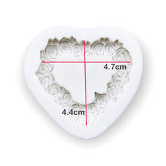 Molde Silicona Marco Corazón Textura Rosas