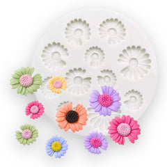 Molde Silicona Margaritas Surtidas Mini x 11