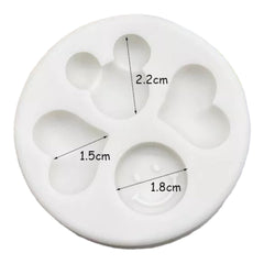 Molde Silicona Mini Corazones, Carita Feliz y Mickey