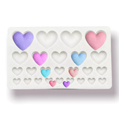 Molde Silicona Placa Corazones x 25