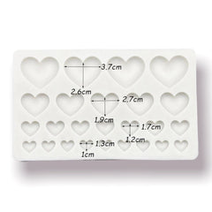 Molde Silicona Placa Corazones x 25