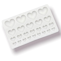 Molde Silicona Placa Corazones x 25