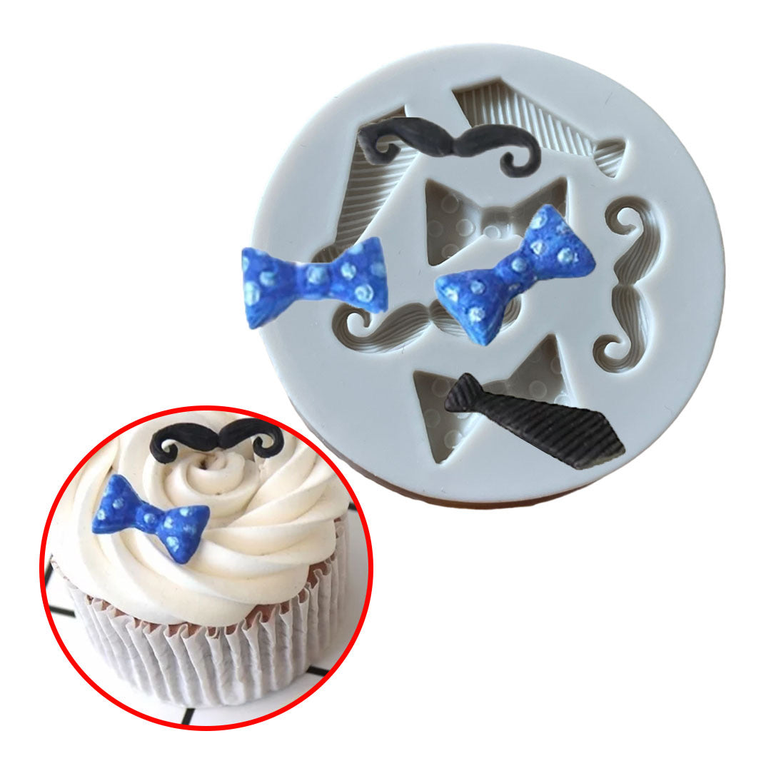 Molde Silicona Corbata y Mostachos Mini