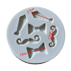 Molde Silicona Corbata y Mostachos Mini