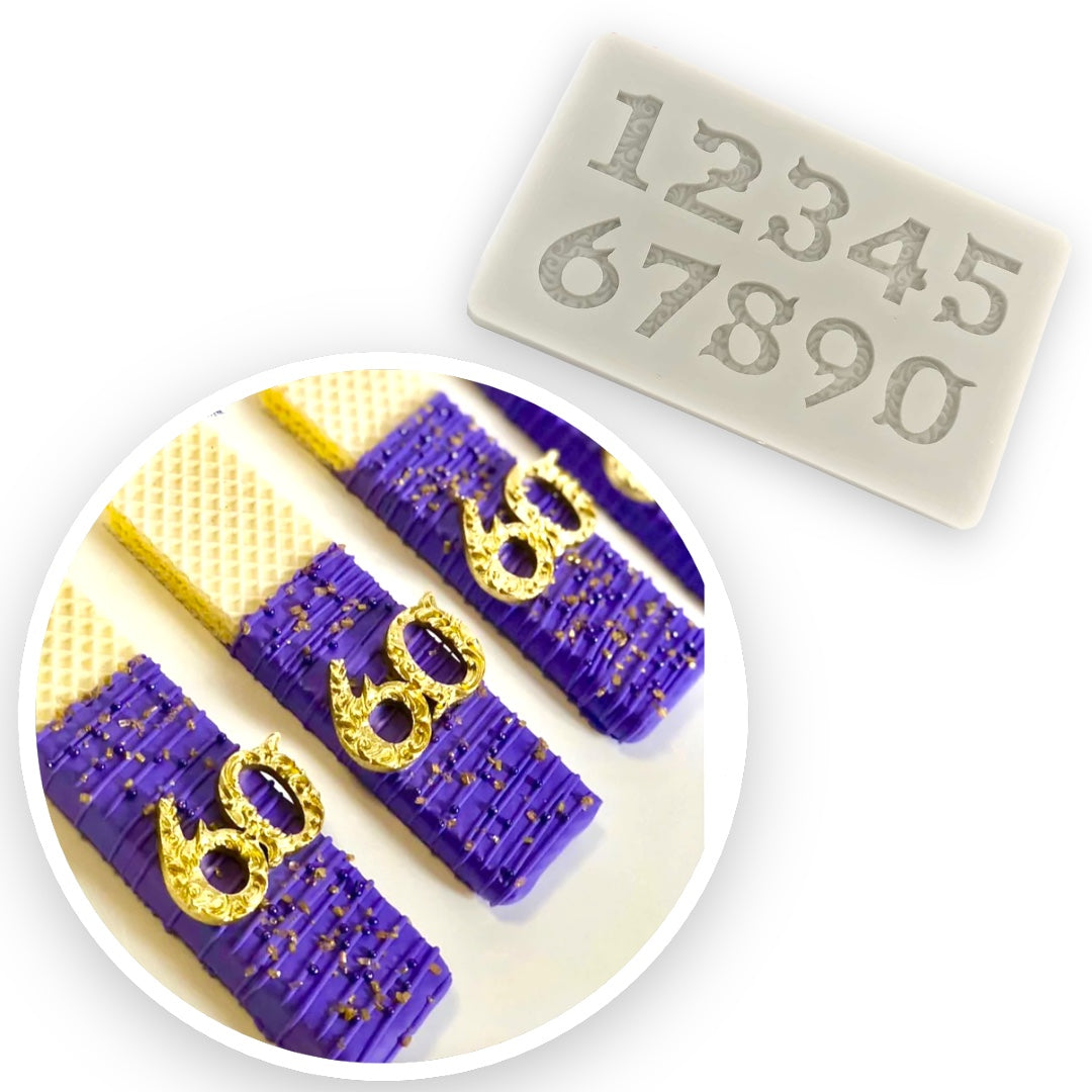 Molde Silicona Números Fancy