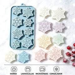 Molde Silicona Copos de Nieve x 8