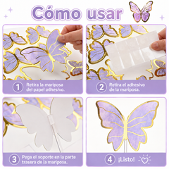 Mariposas Decorativas para Tortas con Alambre x 10 Unidades