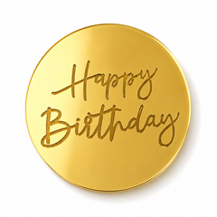 Moneda en Acrílico Espejo Happy Birthday x 5 Unidades