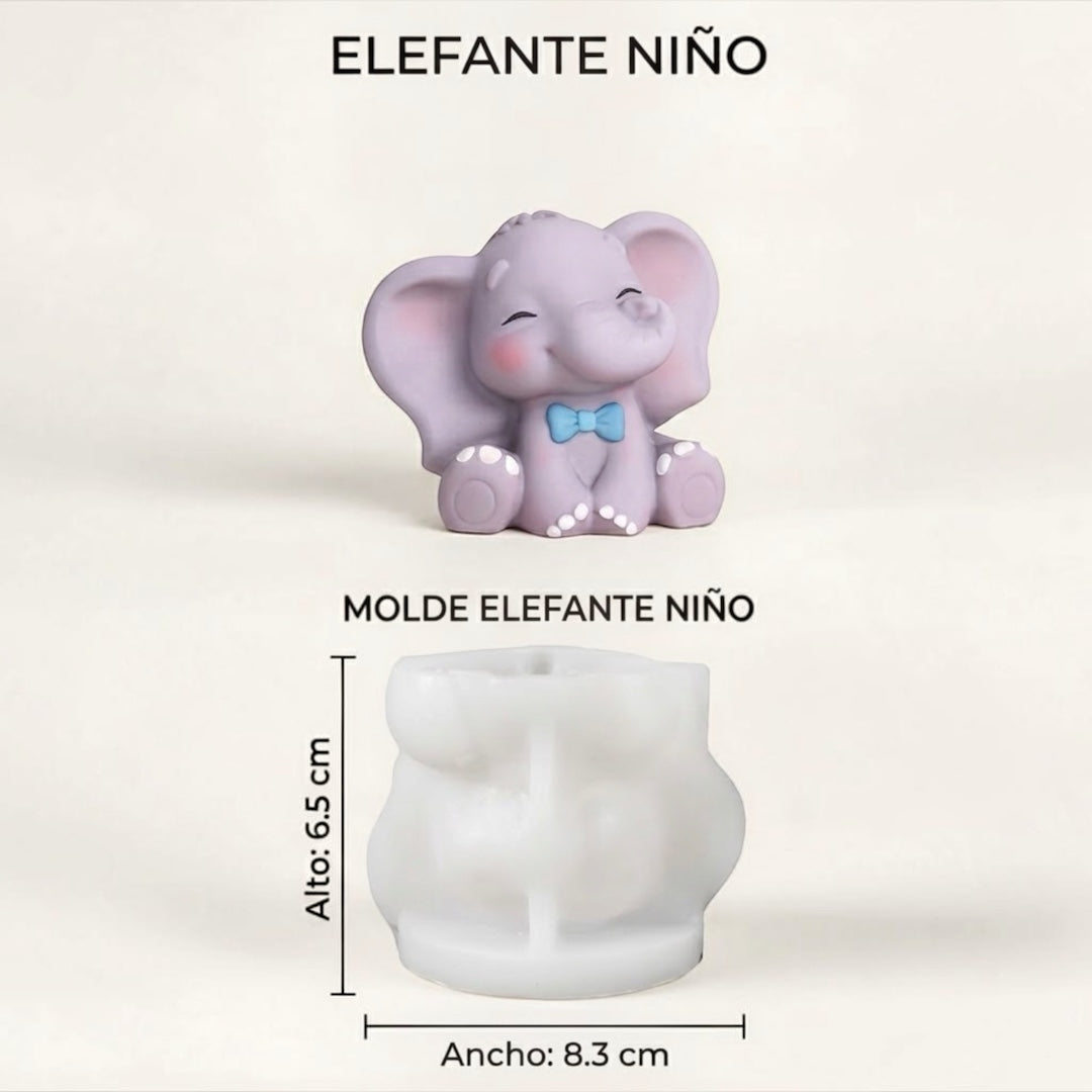 Molde Silicona Suave Elefante 3D Baby Shower