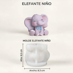 Molde Silicona Suave Elefante 3D Baby Shower