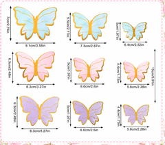 Mariposas Decorativas para Tortas con Alambre x 10 Unidades