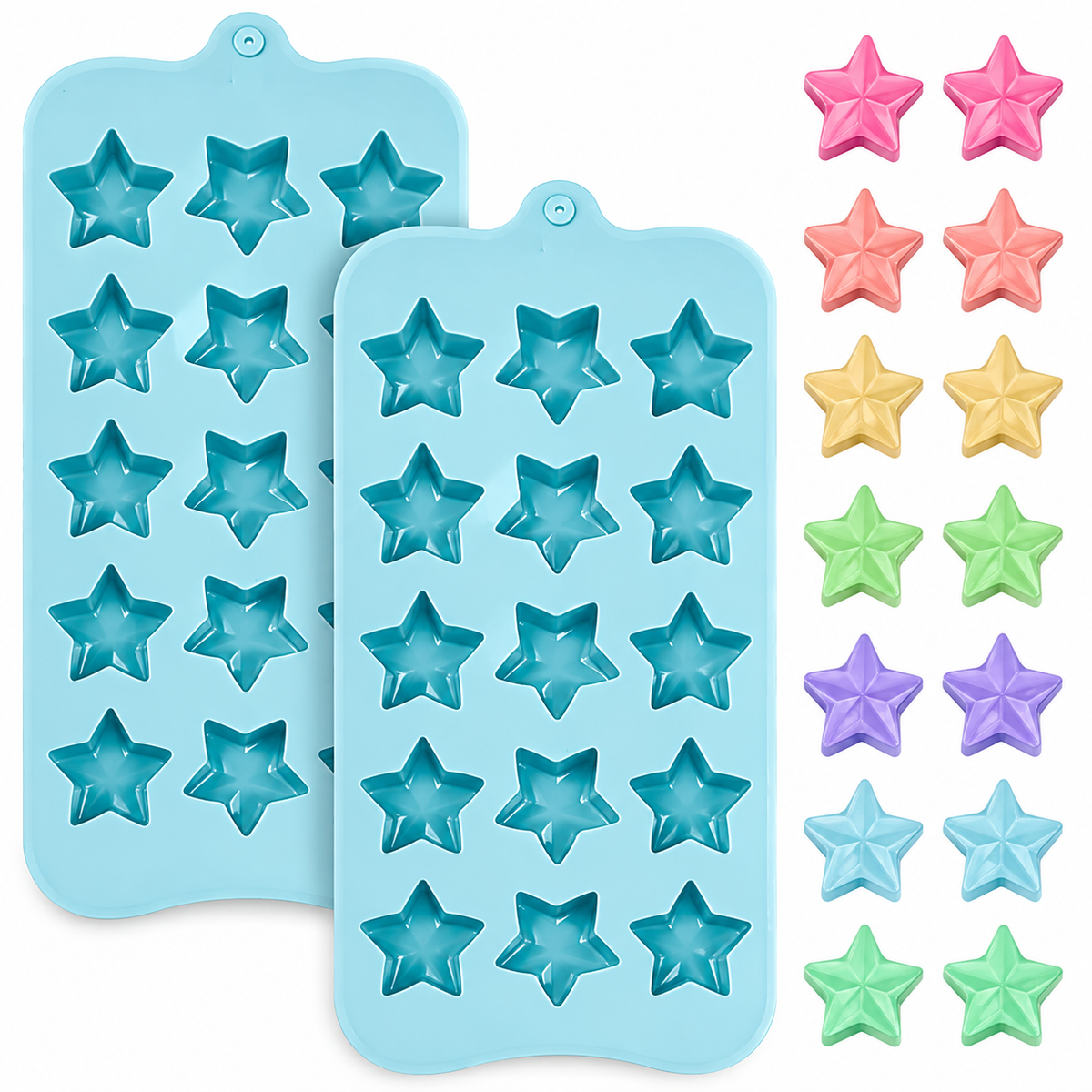 Molde Silicona Estrellas x 15